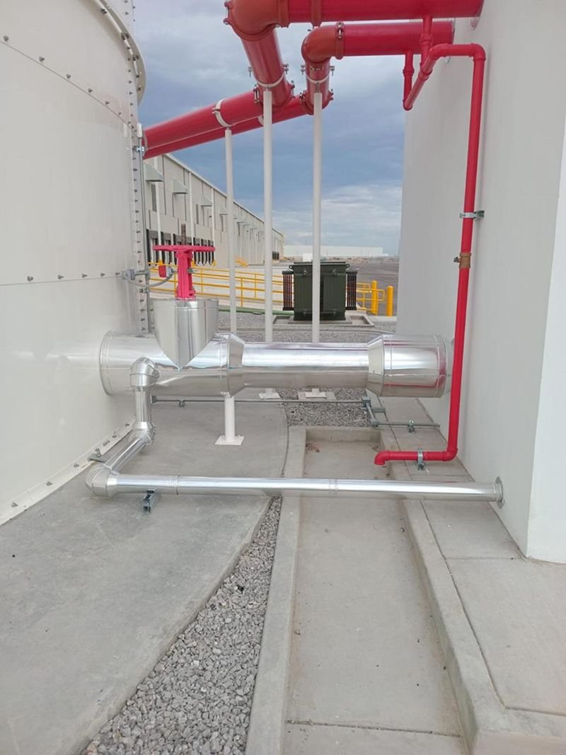 Tramos de tubería aislada en sala de calderas