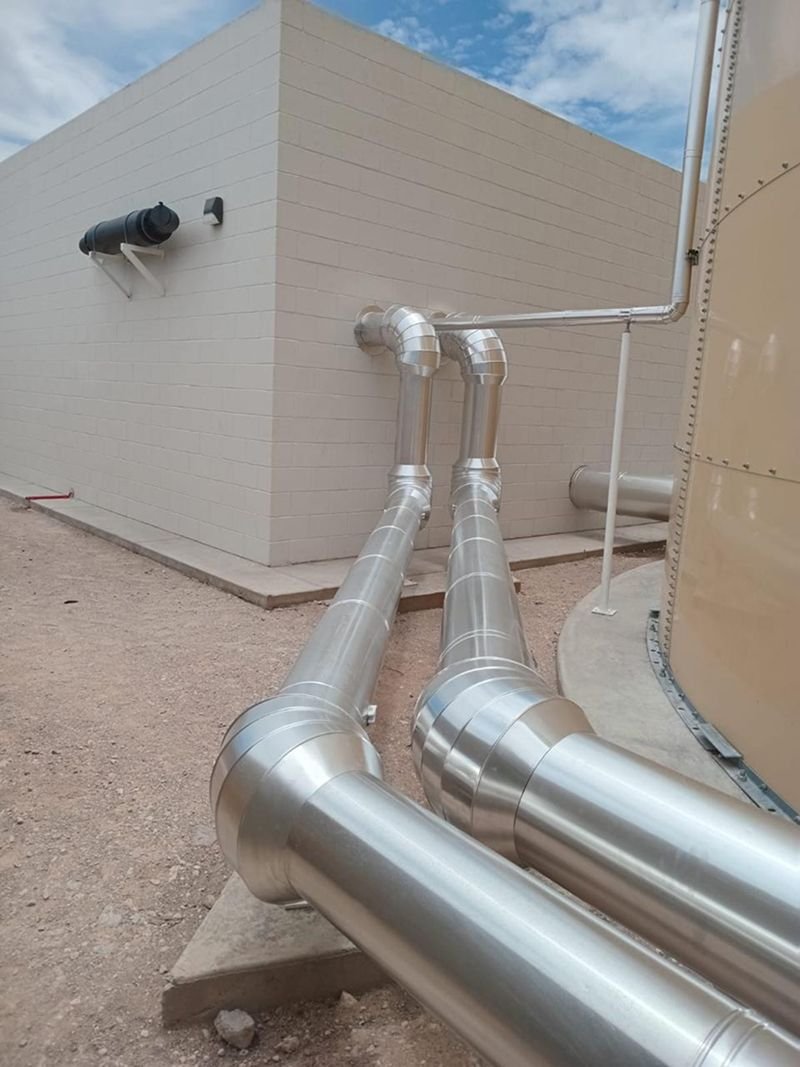 Curvas y uniones con recubrimiento de aluminio